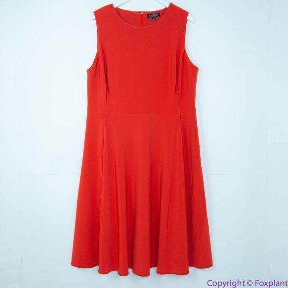 Lauren‎ Ralph Lauren Poppy Fit And Flare Dres sleeveless , 16W - Picture 4 of 16